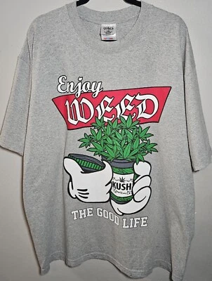 Shaka Wear Enjoy Weed Kush Mickey Hands The Good Life T-Shirt Gray Mens Size 2XL - Image 1 of 4
