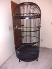 HUGE+vintage+Wrought+Iron+parrot+cage+Cockatoo+or+Macaw+size