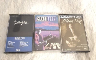 GLENN FREY 3 Cassette Lot ROCK The Allnighter TRUE LOVE Single LIVE Eagles GOOD - Image 1 of 3