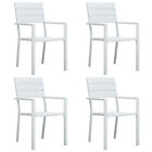Garden Chairs 4 Pcs White Hdpe Wood  W5q8