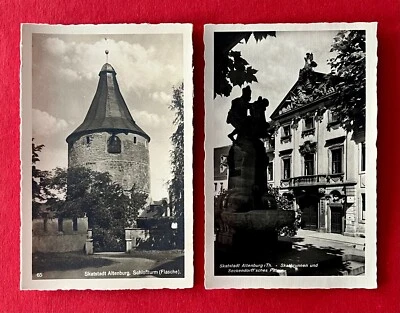 2 x Foto AK ALTENBURG in Thüringen um 1938 Schlossturm und Skatbrunnen  ( 159261 - Bild 1 von 2