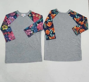 Lularoe Kids Sloan Top size 4 floral print Lot of 2 shirts. - Picture 1 of 6