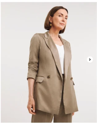 Blazer de satén trufa JD Williams para mujer talla 28 Foto 1 de 4