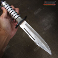13" Hunting Bowie Knife Drop Point Serrated Blade W/ Survival Kit & Sheath