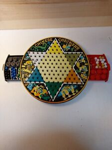 Vintage 1960's Pixie Game by Steven Chinese Checkers Game Tin 