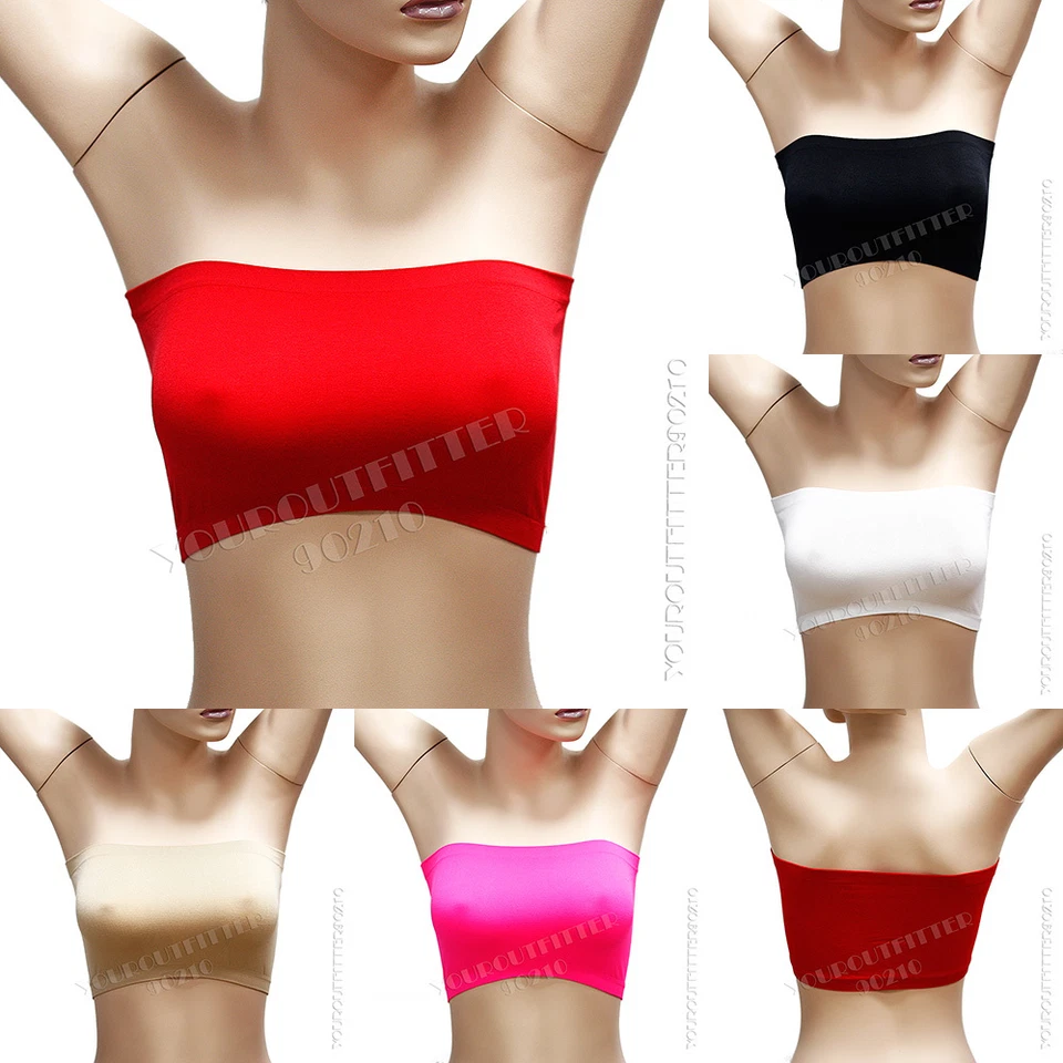 Nuevo Sujetador de tubo elástico básico sin tirantes sin costuras bandeau calce ceñido para adolescentes y mujeres Foto 1 de 1