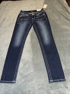 NWT Miss Me Women's Blue Denim Skinny Jeans - Size 25x29 - Picture 1 of 14