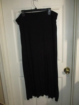 Maxi Falda Larga Liz Claiborne Negra Rayón Tejido Suave Extra Grande * NUEVA SIN ETIQUETAS. Foto 1 de 4