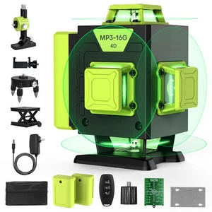 16 Line Laser Level 360 Self Leveling,4x360° Professional 4D Cross Line Green... - Picture 1 of 8