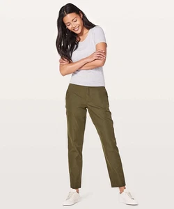 Lululemon City Trek Trouser Women Size 10 Pants Military Green - Picture 1 of 13