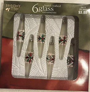 Vintage Holiday Time Glass Christmas Ornaments - Picture 1 of 2