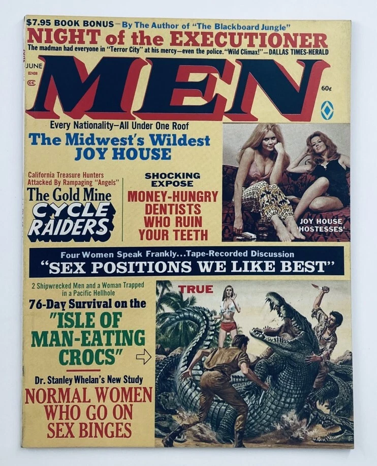 VTG Men Magazine June 1971 Vol 20 #6 The Gold Mine Cycle Raiders No Label Foto 1 de 2