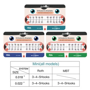  Brackets de ortodoncia dental brackets metálicos mini Roth MBT 022/018 ganchos 345 - Imagen 1 de 23