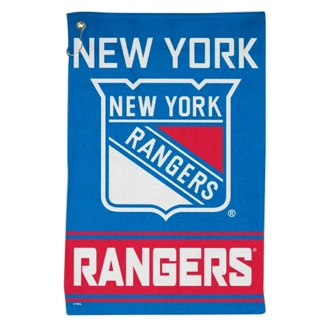NEW YORK RANGERS ALL PURPOSE GOLF TAILGATE TOWEL 16"X25" HOOK AND GROMMET Cover