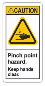 Caution Pinch Point Hazard Sticker Decal Label Safety Free Shipping - Picture 1 of 4