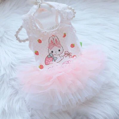 Sweet Cute Pet Dog Puppy Clothes Chihuahua Poodle TuTu Skirt Party Wedding Dress - Image 1 of 4