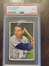 1952 Bowman #1 Yogi Berra **** PSA Good 2 *** New York Yankees old baseball card