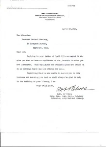 Robert E Noble autographed 1923 typed letter from War Department - Picture 1 of 1