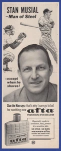 Anuncio impreso vintage 1963 MENNEN AFTA para después del afeitado Stan Musial efímero años 20 - Imagen 1 de 1