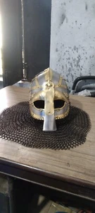 Casco Vikingo | Casco Vikingo Vendel | Casco Vikingo de Acero y Latón | Era Vendel - Imagen 1 de 3