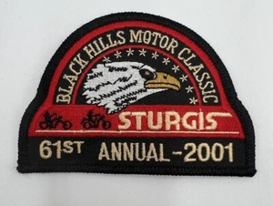 Parche bordado Sturgis Bike Rally 2001 61ª edición anual negro hierro/coser 4x2,5 - Imagen 1 de 3