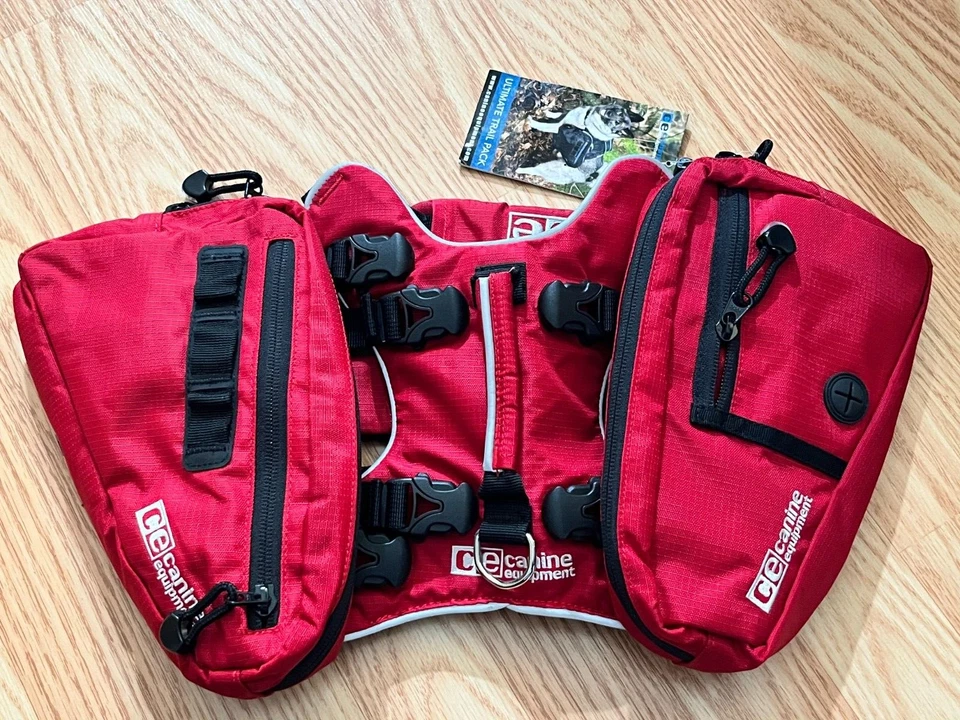 Equipo Canino ULT Perro Arnés Trail Pack Pequeño Rojo 16"-24" Foto 1 de 2