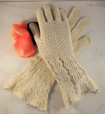 Guantes de punto más largos vintage talla 6 guantes formales o para disfrazarse Foto 1 de 4