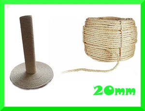20mm Natural Sisal Rope Twisted Braided,Decking,Garden,Cat Scratching Post,Craft - Imagen 1 de 3