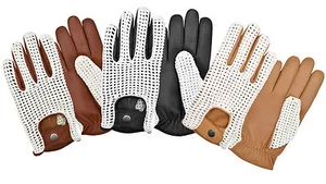 Nuevo Auténtico Cordero Napa Vestido Clásico Guantes Para Conducir Ganchillo - Imagen 1 de 5