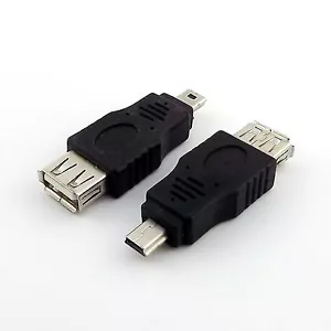 10pcs USB 2.0 A Female Jack to Mini USB B 5 Pin Male Plug OTG Adapter Connector - Picture 1 of 6