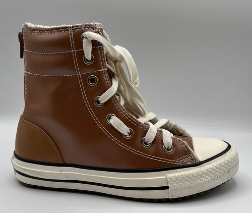 Top alto Converse All Star Chuck Taylor Junior in pelle taglia 1 marrone