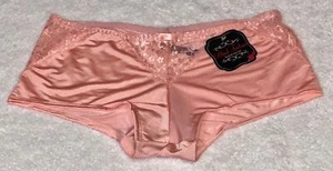 BLACK FUCHSIA Lace Inset Coral Boyshort Panty NEW Womens Sz S 5 L 7 XL 8 - Picture 1 of 7
