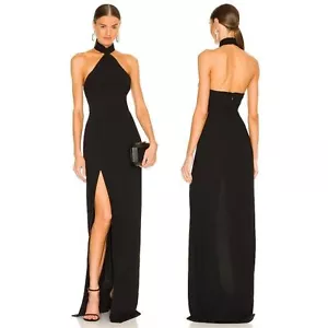 Amanda Uprichard Queen Halter Maxi Gown In Black SIZE L - Picture 1 of 9