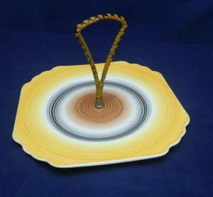 WEDGWOOD & CO LTD CENTER HANDLE GEOMETRIC YELLOW BROWN BLACK SUPER RARE - Picture 1 of 7