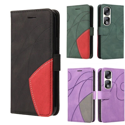 For Huawei Honor 90 100 X50 X8B Splicing PU Leather Flip Wallet Case Phone Cover - Image 1 of 4