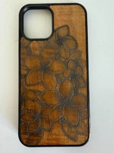 Funda para teléfono i Phone 12 Pro Max Koa tallada en madera nueva - Imagen 1 de 4
