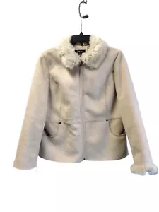 Style & Co Women’s Faux Suede Sherpa Lined Full Zip Coat Jacket Tan - Size XL - Picture 1 of 11