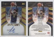 2021 Panini Chronicles Draft Picks Gold Prizm /10 Isaiah Livers Rookie Auto RC