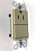 Pass & Seymour Decorator Combination 3-Way Switch 15A Outlet IVORY TM838-ICC