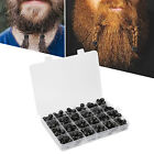 240PCS Beard Beads Black Plastic Viking Beard Hair Beads Fr Zpfe Rolle