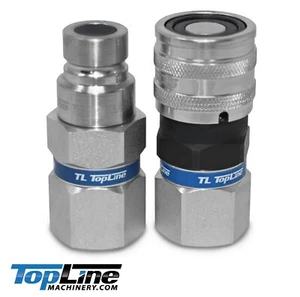 Juego de acopladores hidráulicos de conexión rápida cara plana cara plana 5/8" SAE - 1/2 cuerpo, ISO16028 TL21 - Imagen 1 de 11