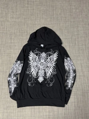 Camisa Top De Colección Y2K Emo Grunge Años 2000 Para Mujer Manga Larga Talla XL Negra Gótica Foto 1 de 4