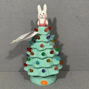 New 7in Bunny LED Pastel Lighted Ceramic Easter Tree - Picture 1 of 6