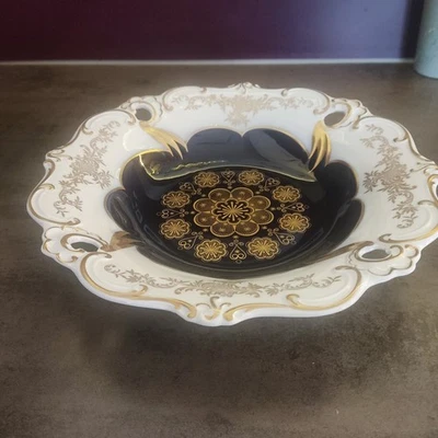 Echt Weimar Prukschale Ilse Kobalt, mit üppigem Golddekor  Dm.  31 cm - Bild 1 von 4