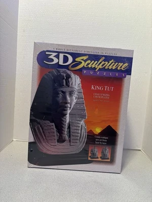 King Tut 3D Sculpture Puzzle Milton Bradley 163 Layers 1996 Vintage New sealed - Image 1 of 2