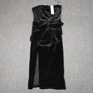 Bianca and bridgett dress Womens 8 Black Velvet sleveless slit velour Size 8 NWT - Picture 1 of 9
