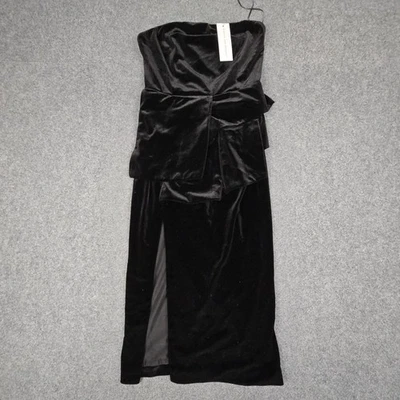 Bianca and bridgett dress Womens 8 Black Velvet sleveless slit velour Size 8 NWT - Image 1 of 4