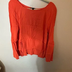 Banana Republic Women's Long Sleeve Orange Blouse Size L Casual - Picture 1 of 6