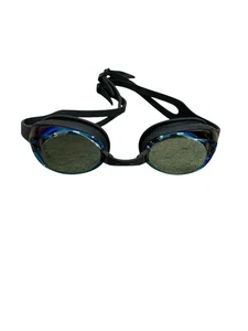 TYR Mirrored Swimming Racing Goggles Black (Reflective) Preowned - Picture 1 of 13