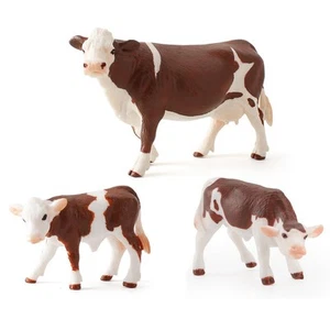 Realistic Farm Cow Model Figure Toy Set, Cow Figurines Collection Playset wit... - Picture 1 of 4